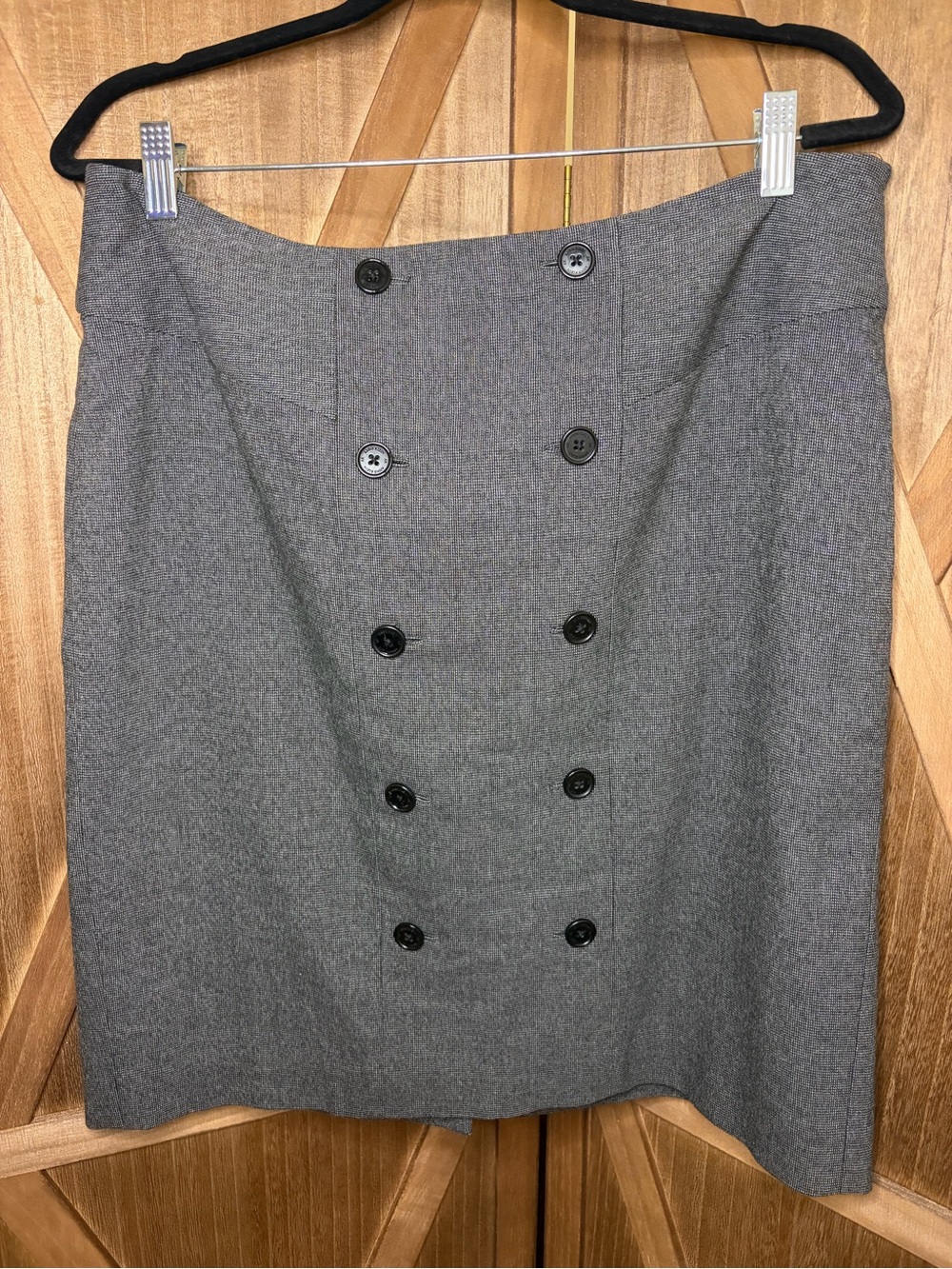 ANNE KLEIN Women's Gray Stretch Midi Pencil Skirt Fully Lined SIZE 12